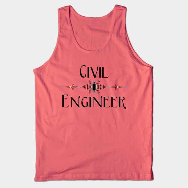 Civil Engineer Decorative Line Tank Top by Barthol Graphics